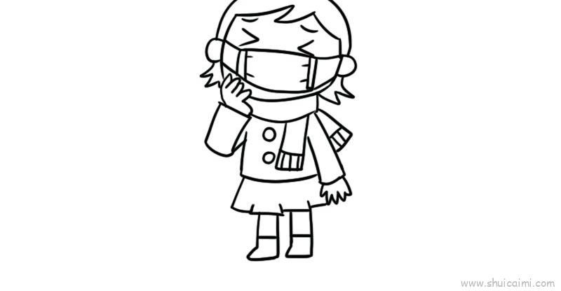 戴口罩儿童画怎么画 戴口罩简笔画步骤