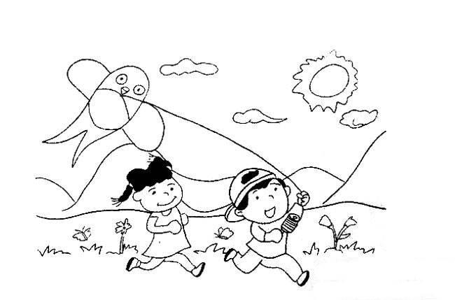 风简笔画 风筝简笔画