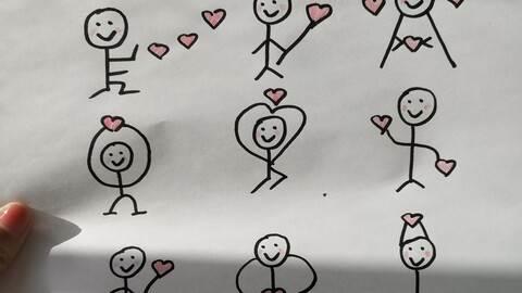 简笔画小人 简笔画小人可爱女生