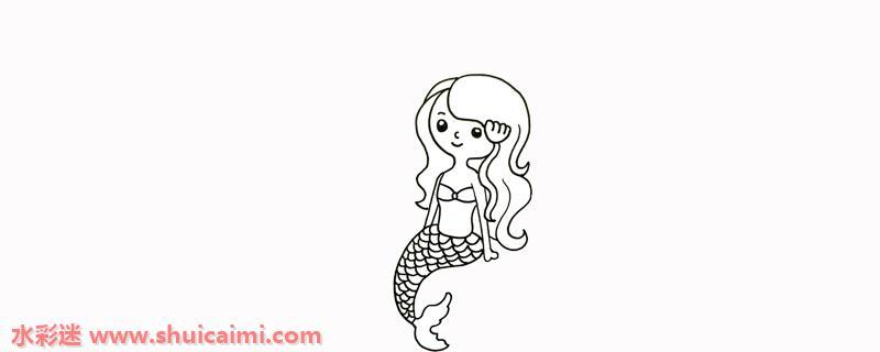 美人鱼怎么画简单又漂亮 幼儿彩色美人鱼简笔画步骤