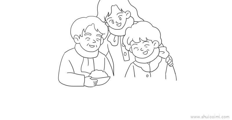 新年团聚儿童画怎么画 新年团聚简笔画顺序