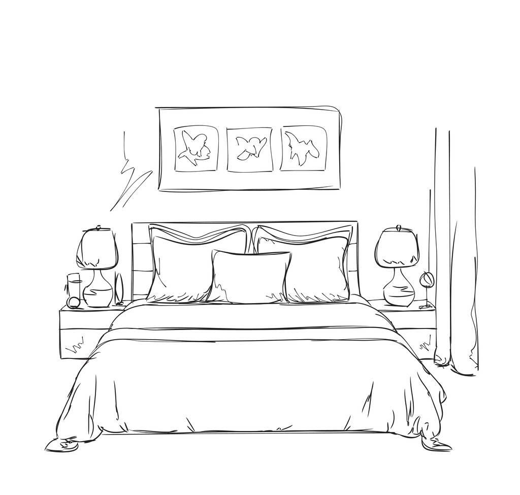 卧室简笔画 卧室简笔画图片大全