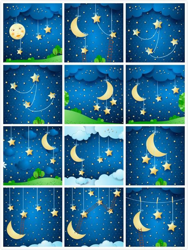 星空简笔画 星空简笔画马克笔