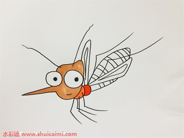 蚊子怎么画 蚊子简笔画图片带颜色