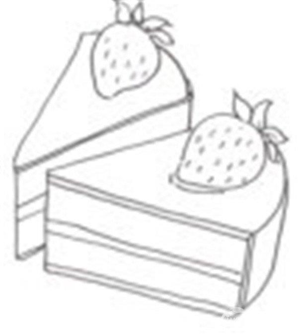 草莓蛋糕的简笔画怎么画 草莓蛋糕的简笔画步骤