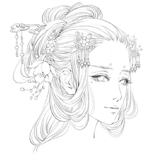 古风人物漫画绘画简画入门教程