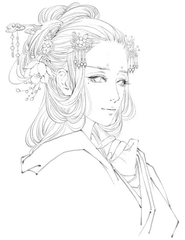 古风人物漫画绘画简画入门教程
