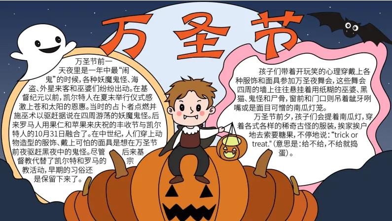 万圣节手抄报简笔画 万圣节手抄报内容