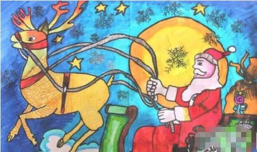 儿童圣诞节彩色画怎么画