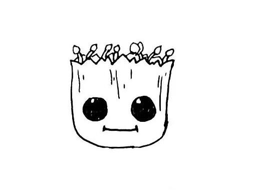 最新格鲁特怎么画步骤大全 太可爱了