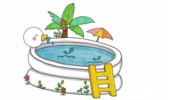 绘画教程|夏天游泳的简笔画怎么画好看