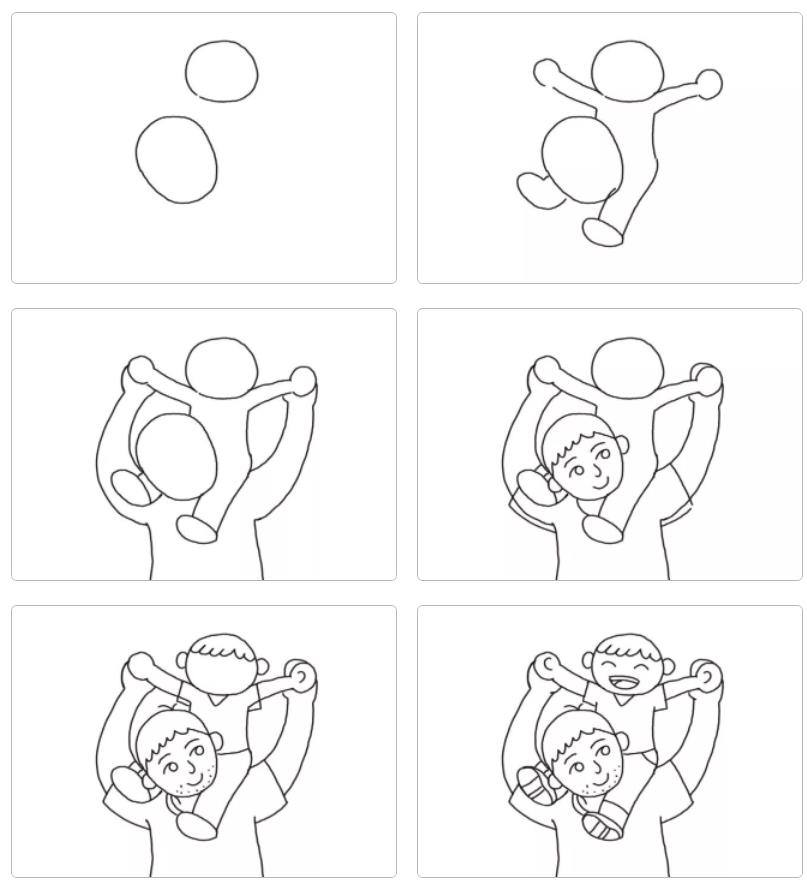 儿童送给爸爸的简笔画图片欣赏