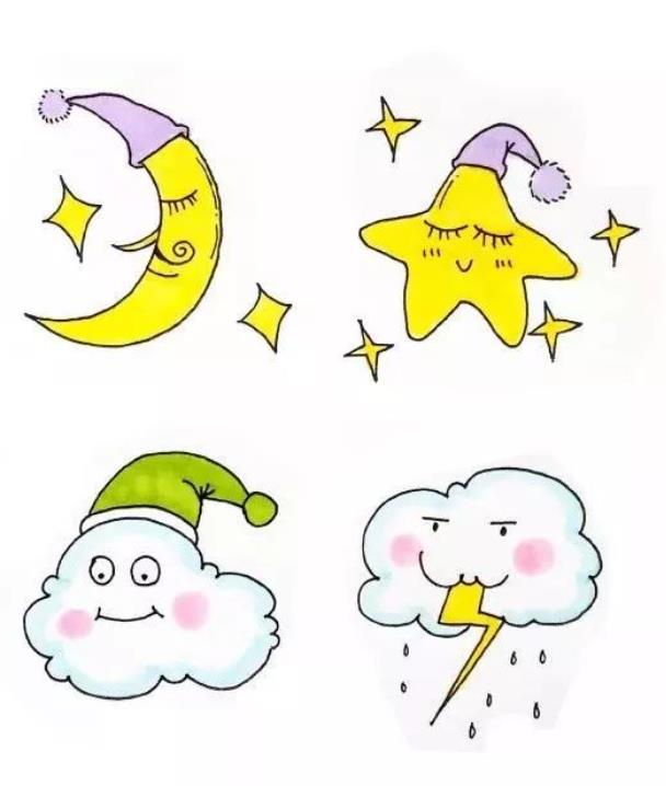 夏日主题画:太阳出汗简笔画作品