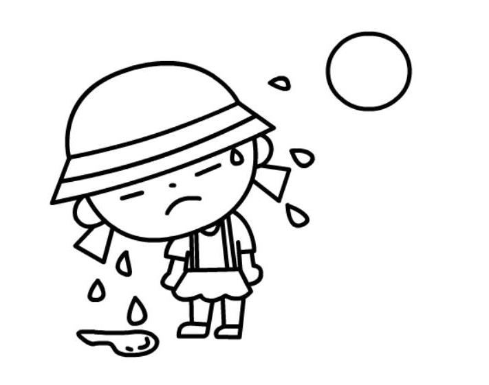 夏天流汗简笔画简单又漂亮