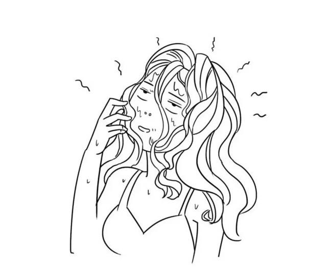 夏天流汗简笔画简单又漂亮