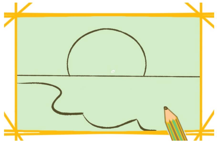 海上的落日怎么画简笔画教程方法