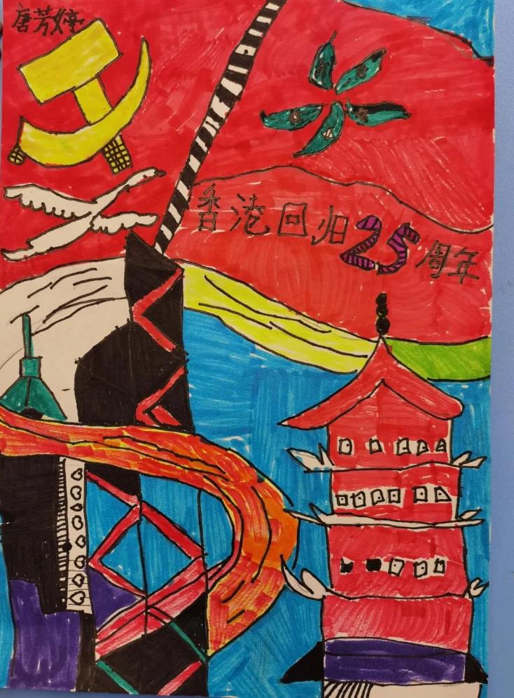庆祝香港回归的简笔画图片简单又好看