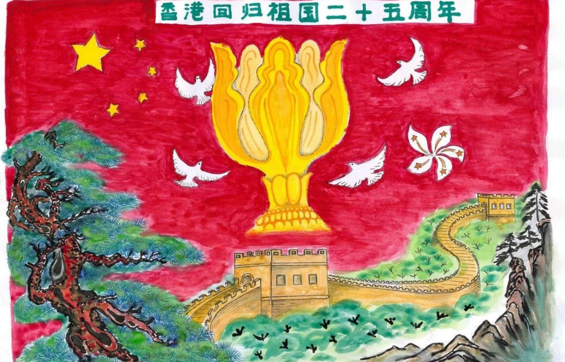 庆祝香港回归的简笔画图片简单又好看