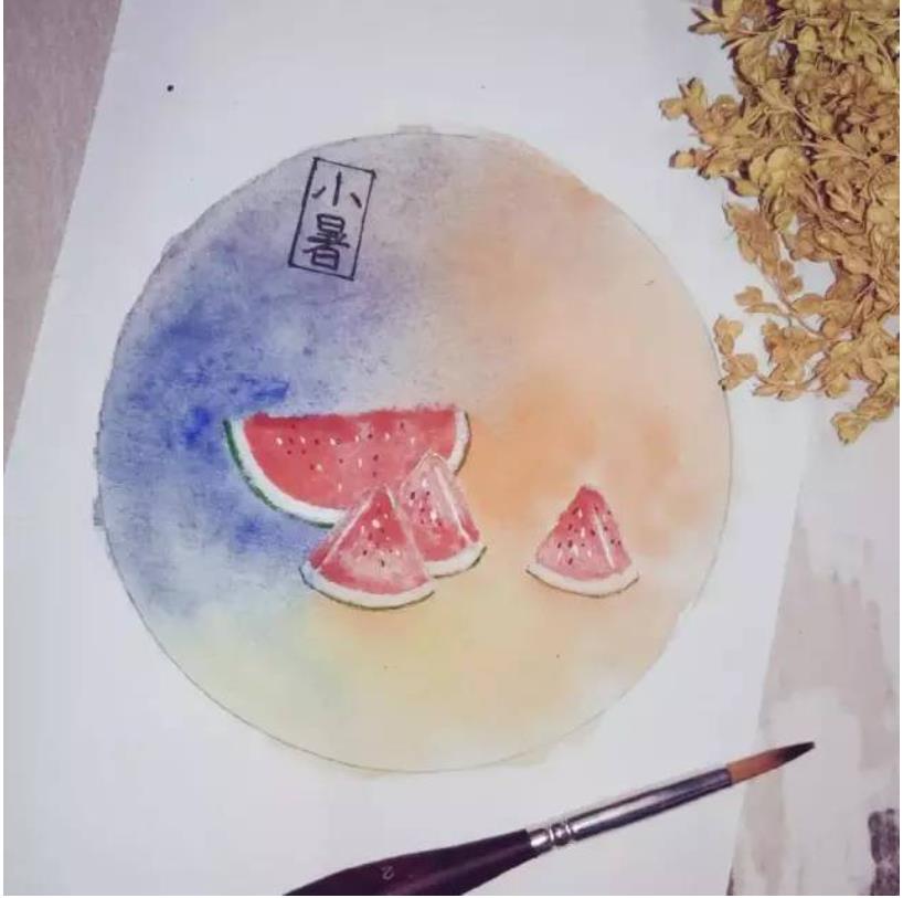 2023年原创24节气小暑简笔画彩色