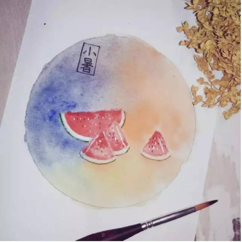 2023年原创24节气小暑简笔画彩色