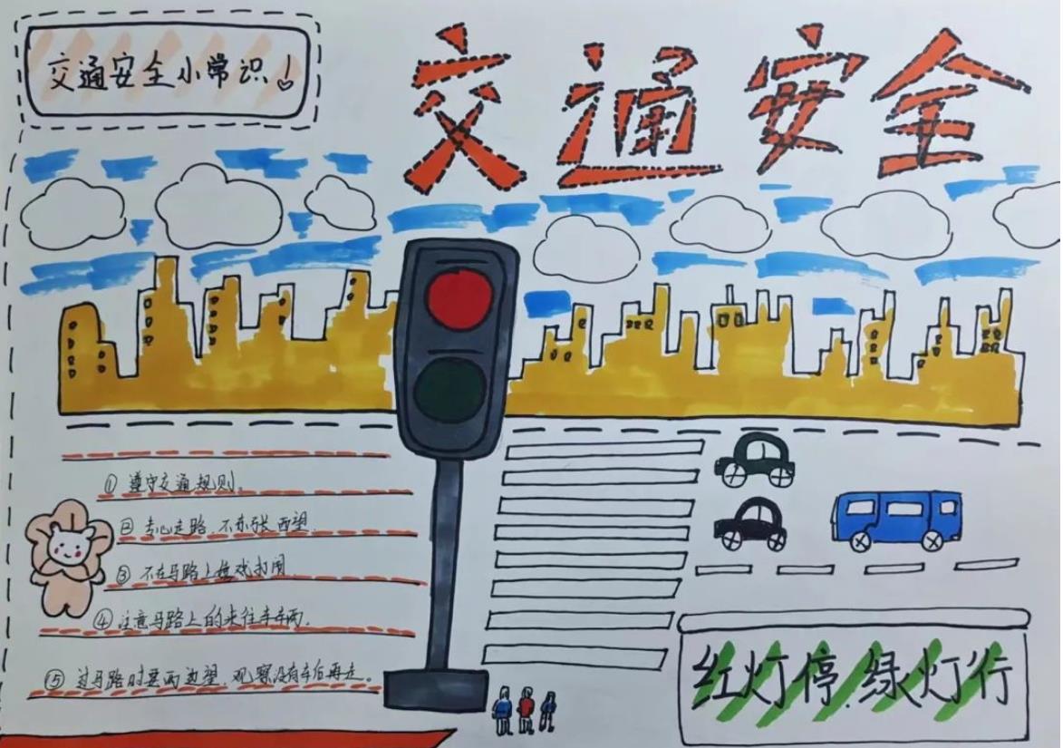 关于假期安全简笔画图片大全