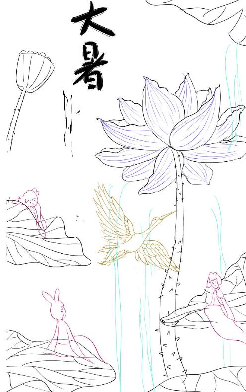 24节气中的大暑怎么画 大暑简笔画图片大全