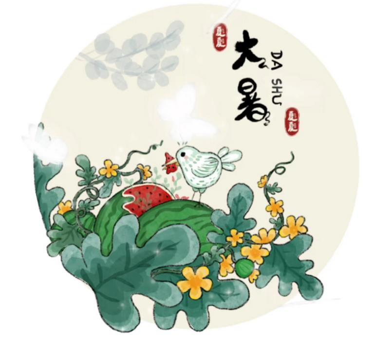 大暑节气的简笔画图片大全(含模板素材)