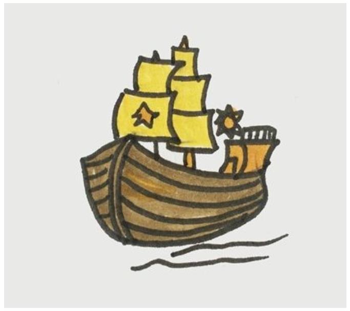 儿童创意美术：古代的船怎么画