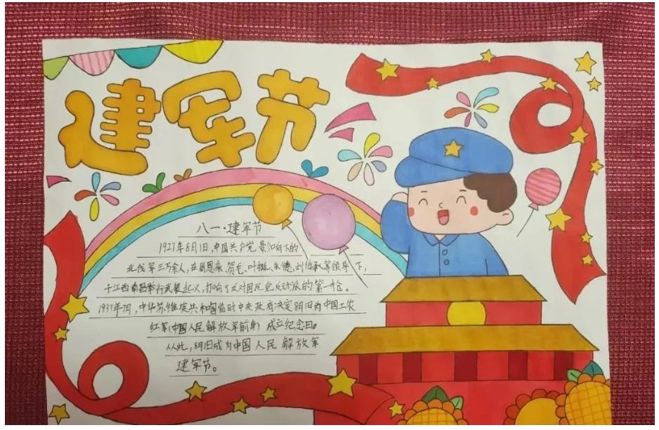 八一建军节主题绘画简笔画作品欣赏