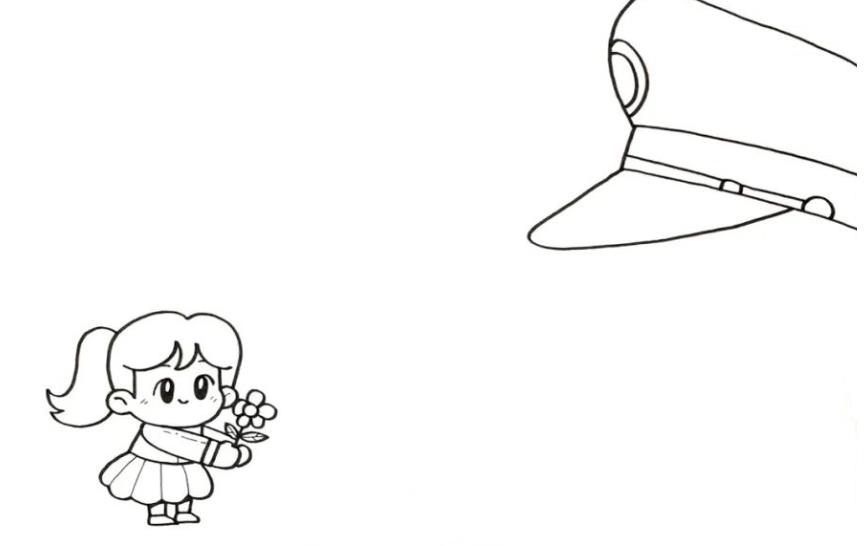 八一建军节简笔画涂色(含模板素材)