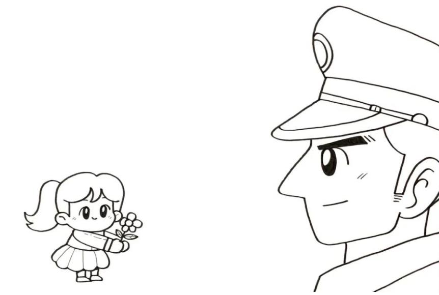 八一建军节简笔画涂色(含模板素材)