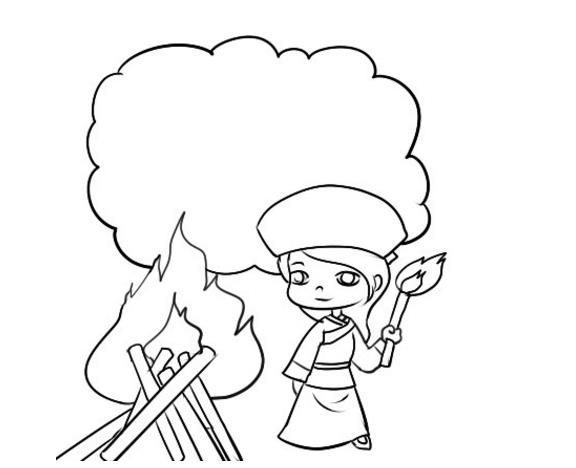 手绘火把节简笔画怎么画简单又漂亮