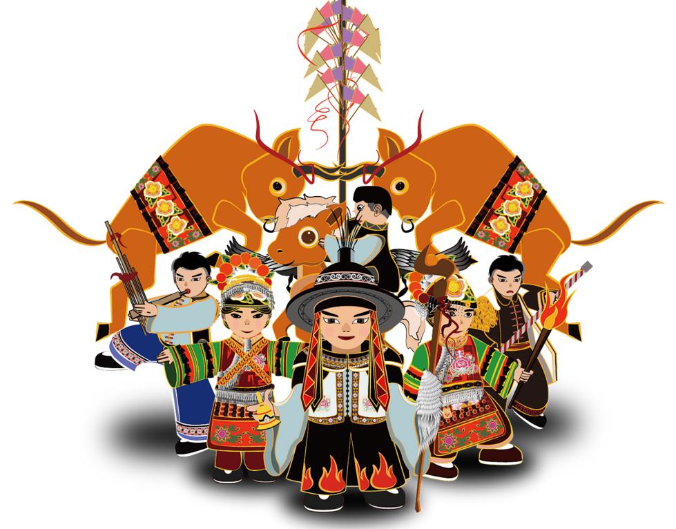 手绘火把节简笔画怎么画简单又漂亮