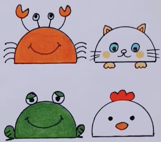 半圆可以画成什么简单图案 半圆画图片大全图案