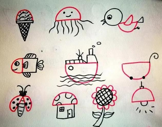 半圆可以画成什么简单图案 半圆画图片大全图案