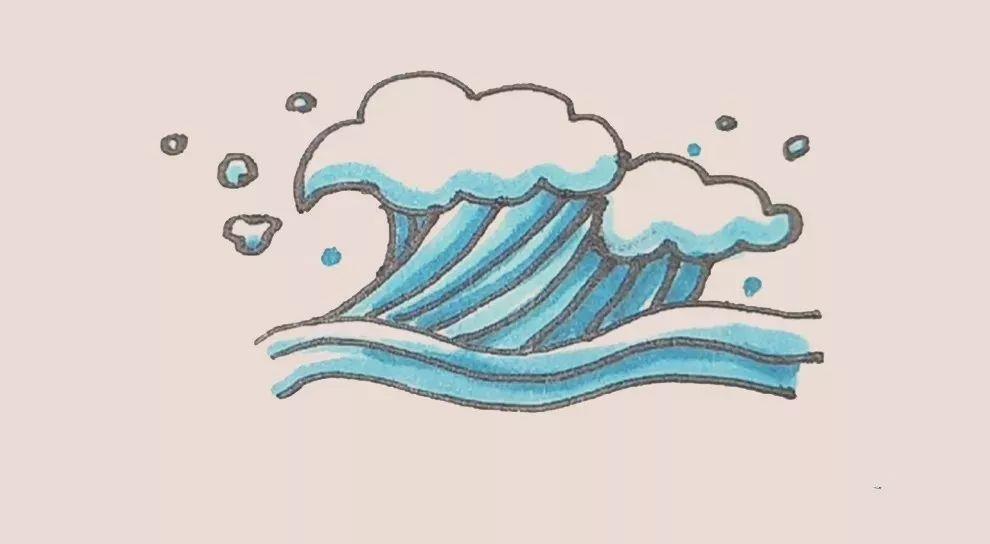 儿童简笔画系列:波浪怎么画简单又好看