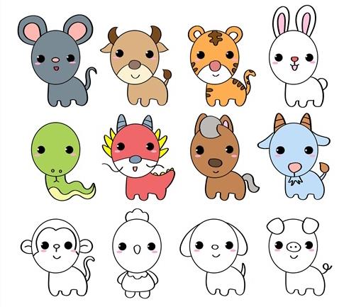 12生肖怎么画简单好看 12生肖简笔画可爱