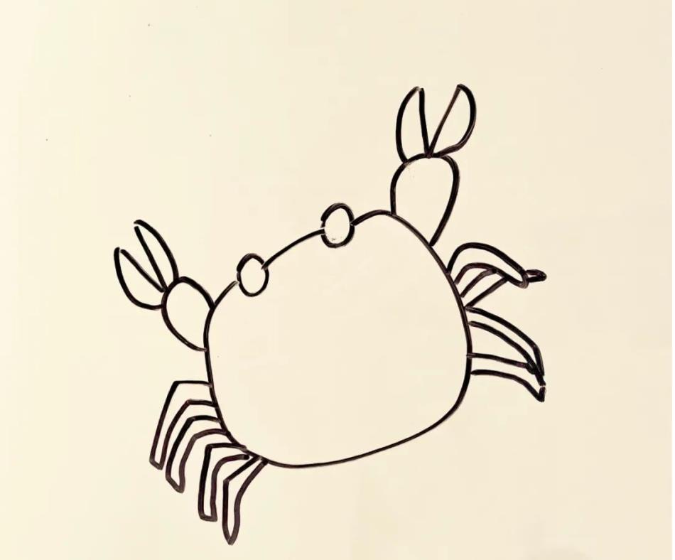 螃蟹怎么画简笔画图片可爱又漂亮