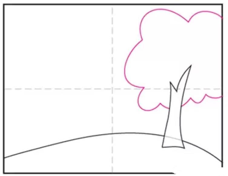 简单易学的秋天落叶场景简笔画