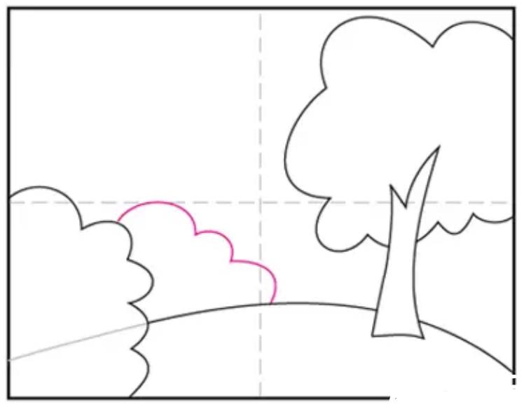 简单易学的秋天落叶场景简笔画