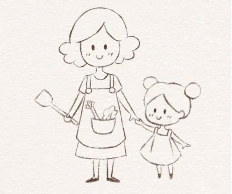 妈妈简笔画头像简单又漂亮