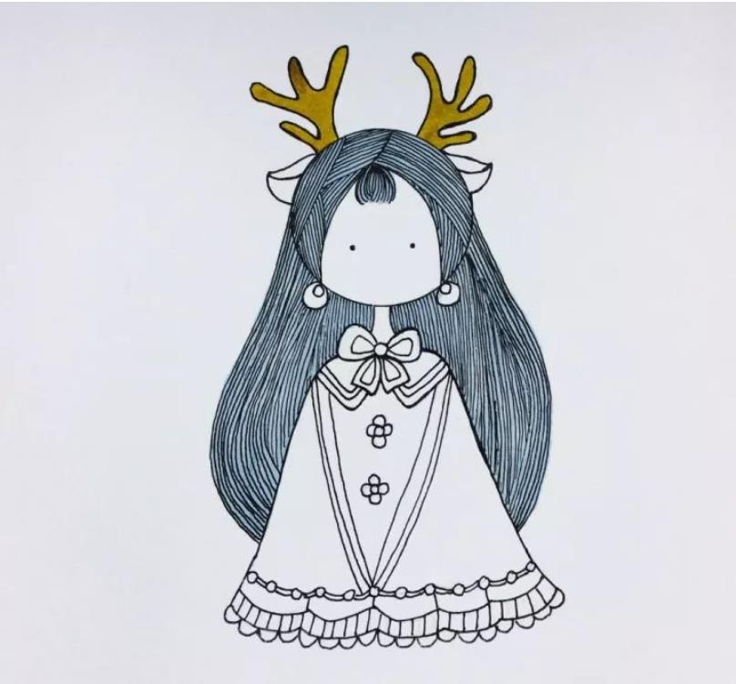 8一11岁简单画小女孩可爱 画小女孩可爱又漂亮