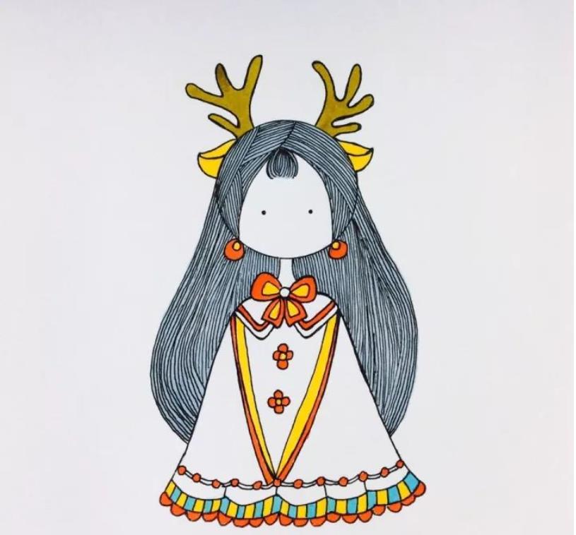 8一11岁简单画小女孩可爱 画小女孩可爱又漂亮