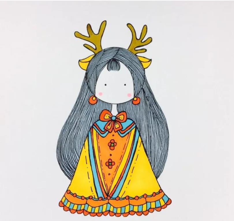8一11岁简单画小女孩可爱 画小女孩可爱又漂亮