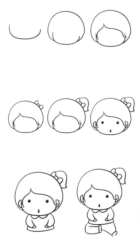 儿童简笔画画人物简单又好看又漂亮