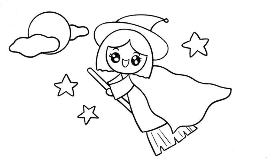 万圣节女巫简笔画怎么画(含教程步骤)