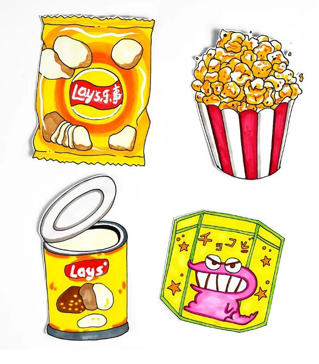 简单的零食怎么画 各种各样的零食怎么画