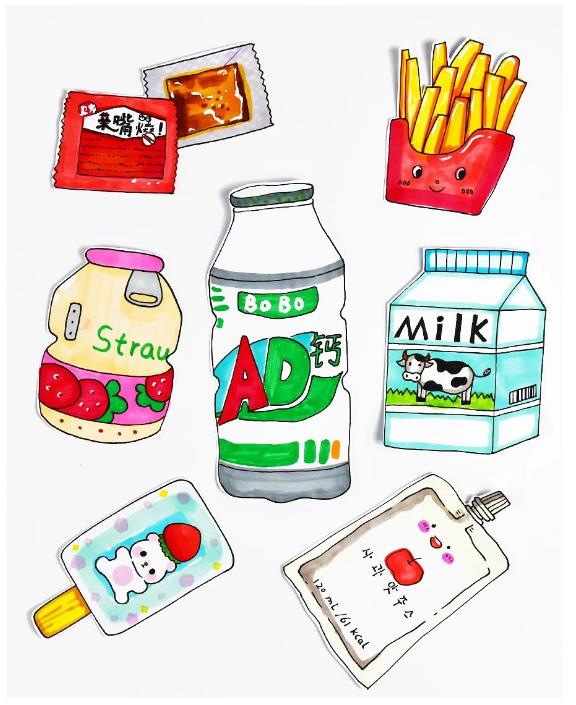 简单的零食怎么画 各种各样的零食怎么画