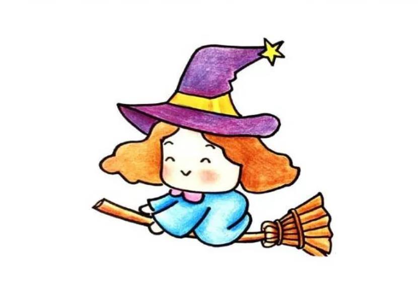 万圣节主题画简笔画女巫怎么画