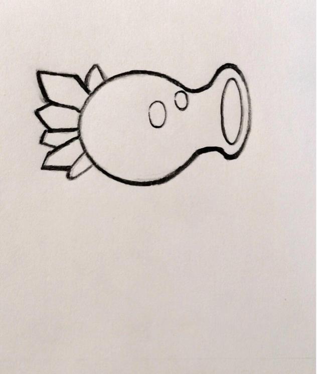 植物大战僵尸寒冰射手简笔画教程